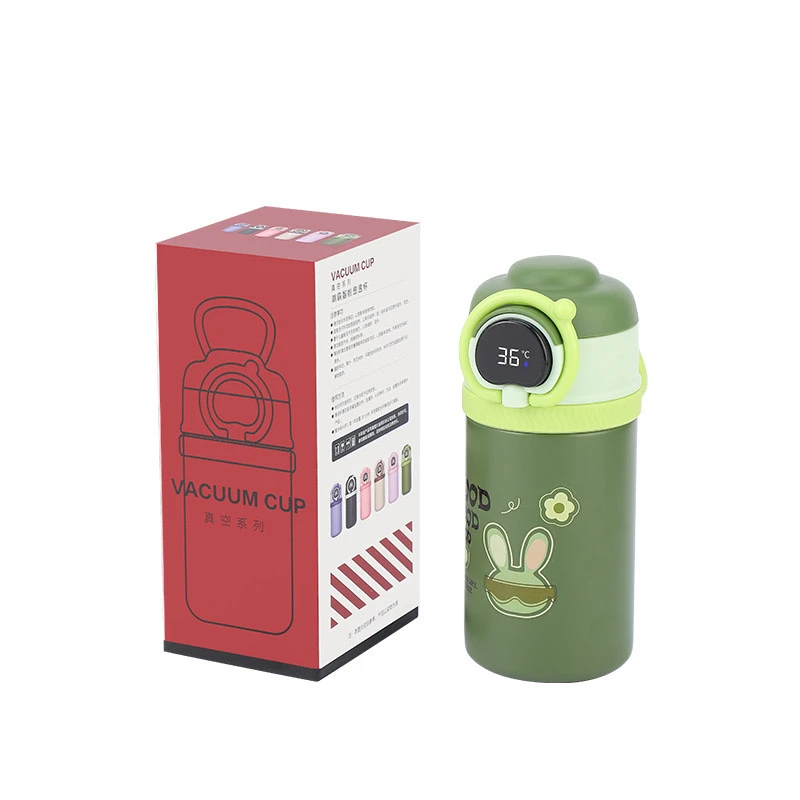 High Aesthetic Cartoon Insulated Kids Smart Water Bottle – 316 Stainless Steel with Straw & Custom Design