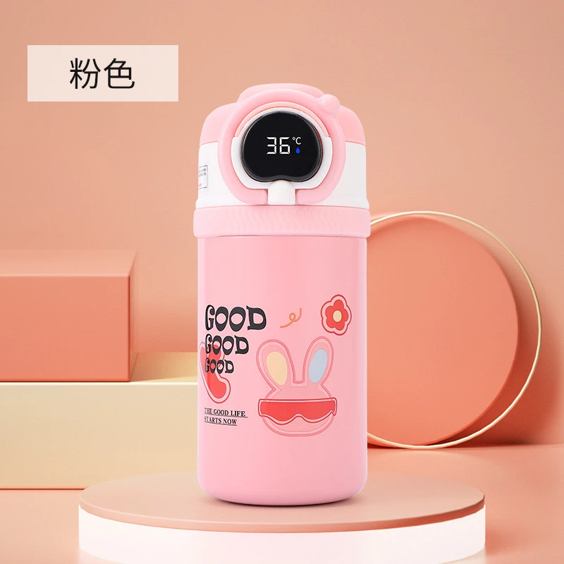 High Aesthetic Cartoon Insulated Kids Smart Water Bottle – 316 Stainless Steel with Straw & Custom Design - Image 3