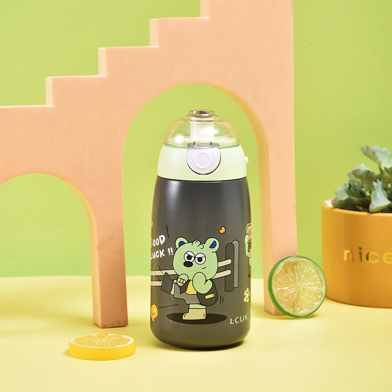 Stainless Steel Vacuum Insulated Kids Water Bottle – 316 Double Wall with Strap & Flip Lid - Image 4