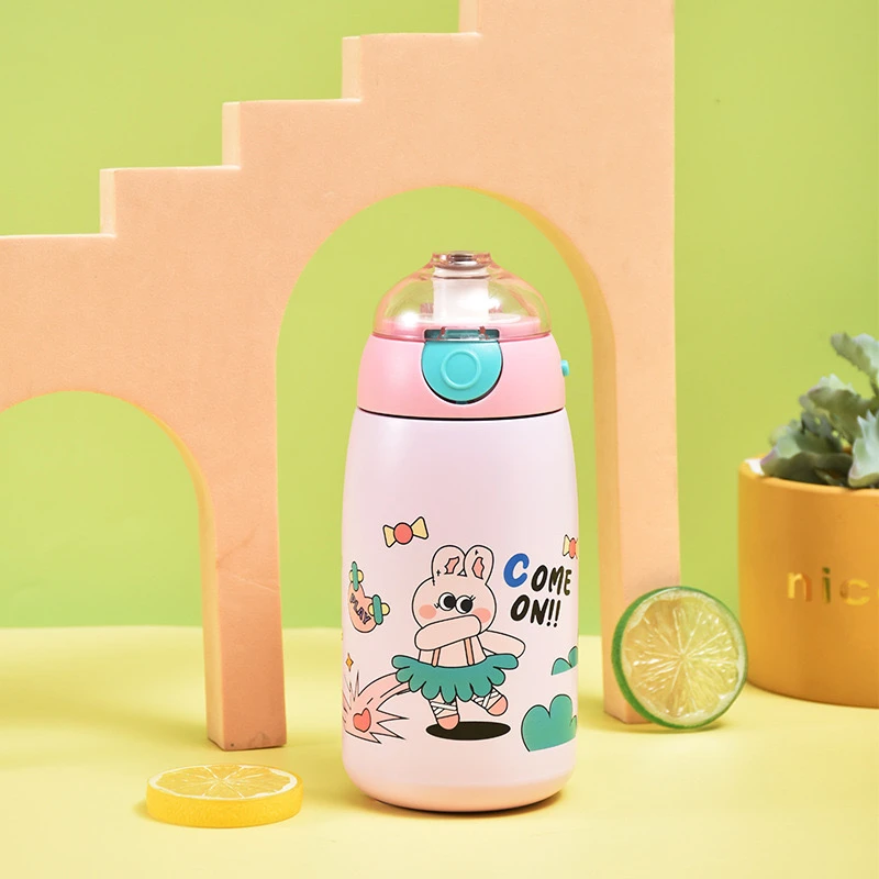 Stainless Steel Vacuum Insulated Kids Water Bottle – 316 Double Wall with Strap & Flip Lid - Image 5