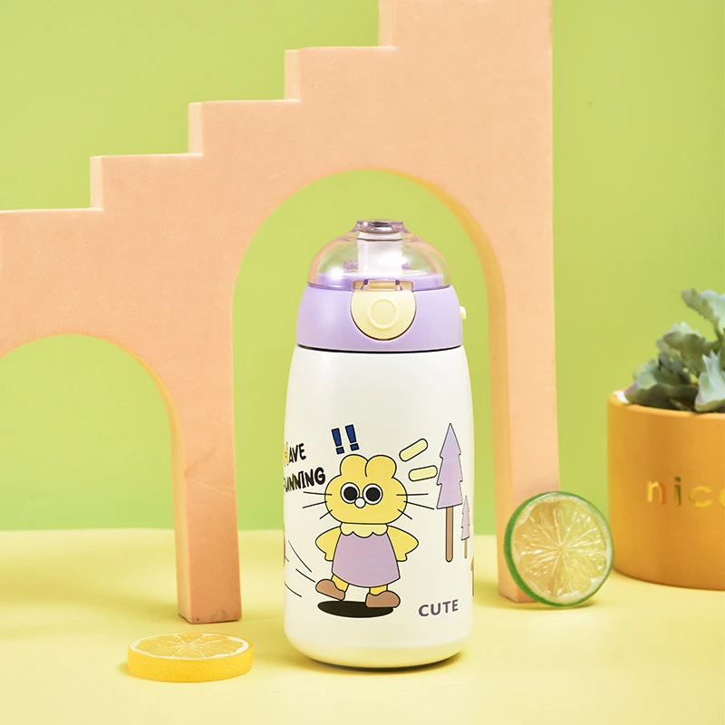 Stainless Steel Vacuum Insulated Kids Water Bottle – 316 Double Wall with Strap & Flip Lid - Image 6