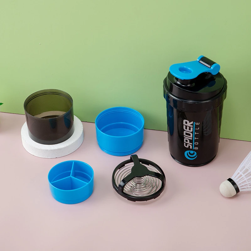500 ml Three-Layer Spring Shaker Bottle – Fitness Water Cup