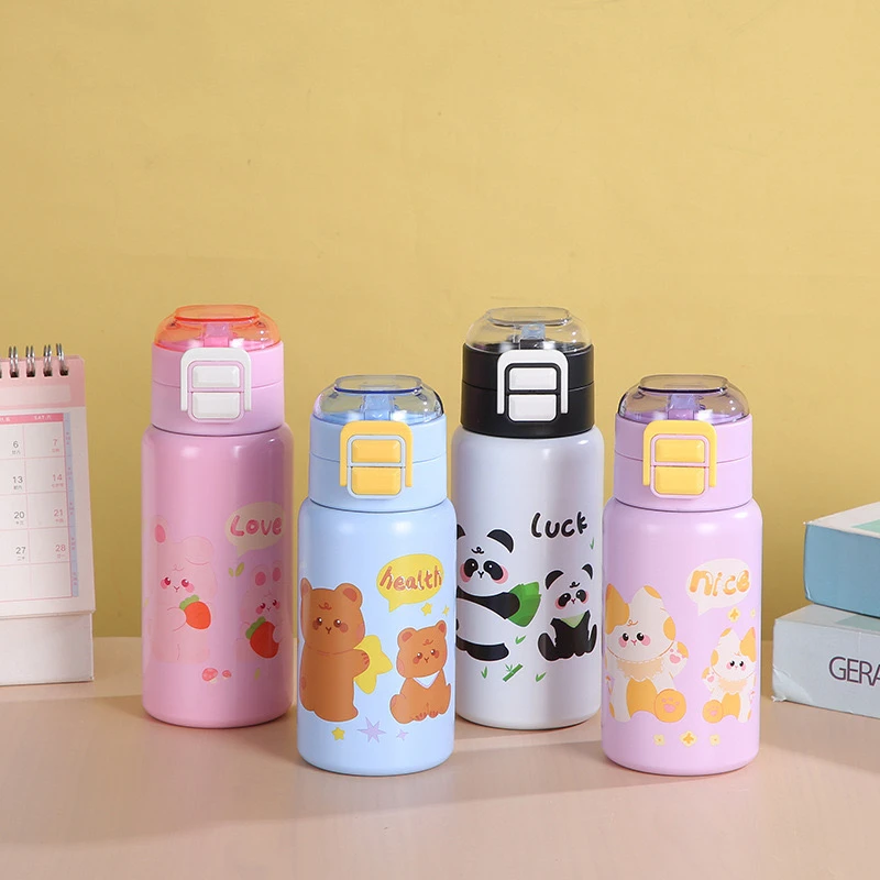 Premium 316 Stainless Steel Kids’ Insulated Bottle – Stylish Double-Drink Straw Cup for Girls