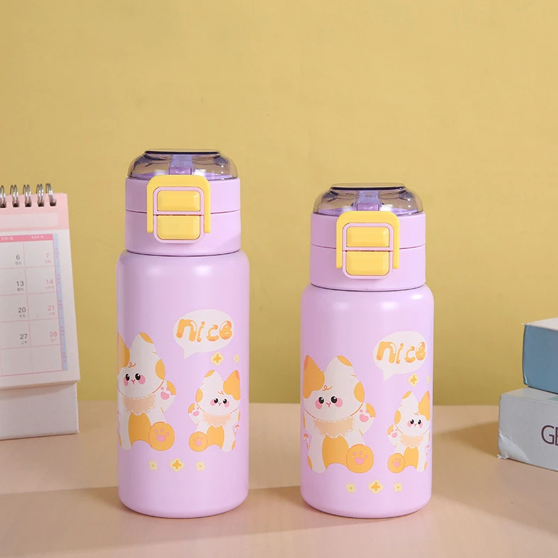 Premium 316 Stainless Steel Kids’ Insulated Bottle – Stylish Double-Drink Straw Cup for Girls - Image 3