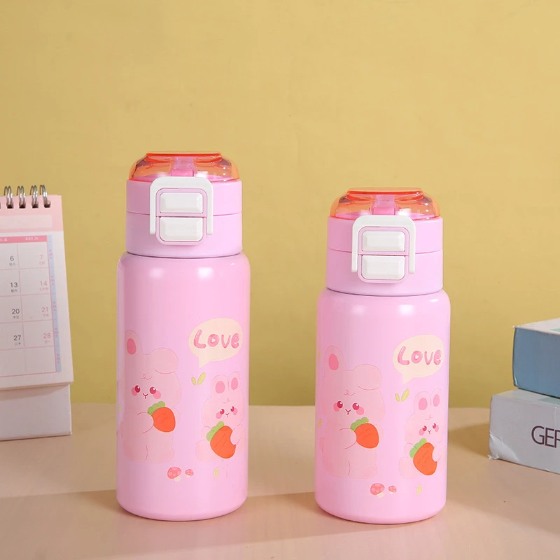 Premium 316 Stainless Steel Kids’ Insulated Bottle – Stylish Double-Drink Straw Cup for Girls - Image 4