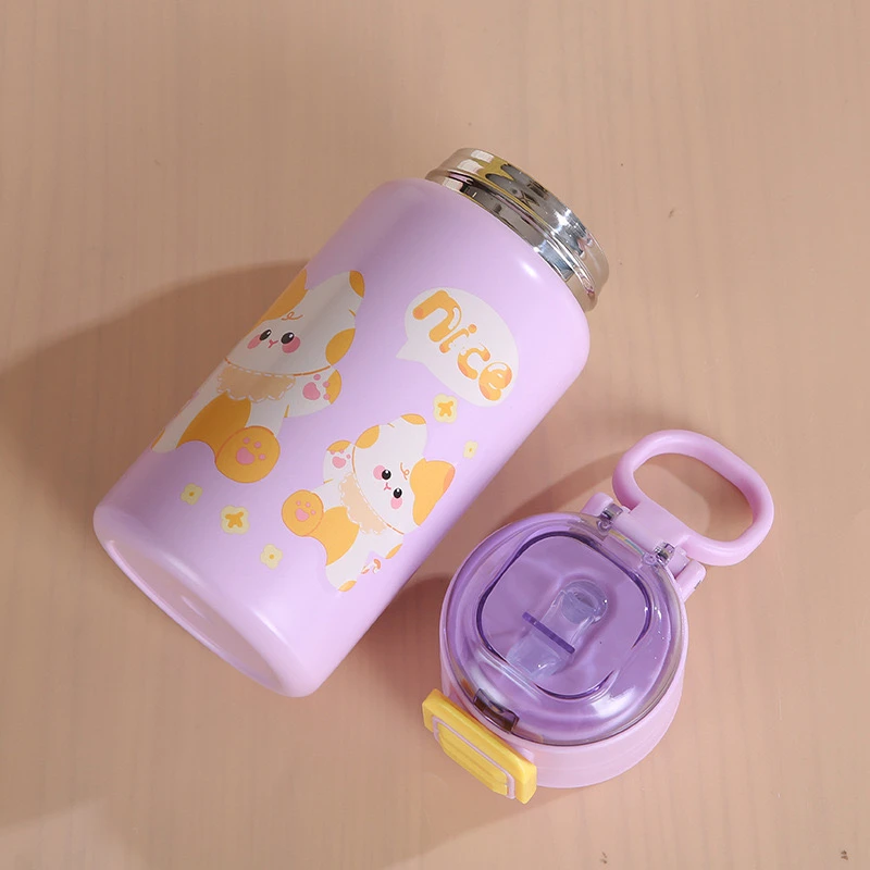 Premium 316 Stainless Steel Kids’ Insulated Bottle – Stylish Double-Drink Straw Cup for Girls - Image 8