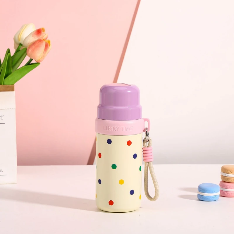 316 Stainless Steel Insulated Kids Bottle – Cute Flip Straw Cup with Dual-Use Lid - Image 4