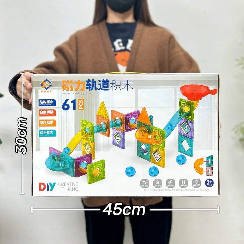 Magnetic Marble Run Building Blocks Set