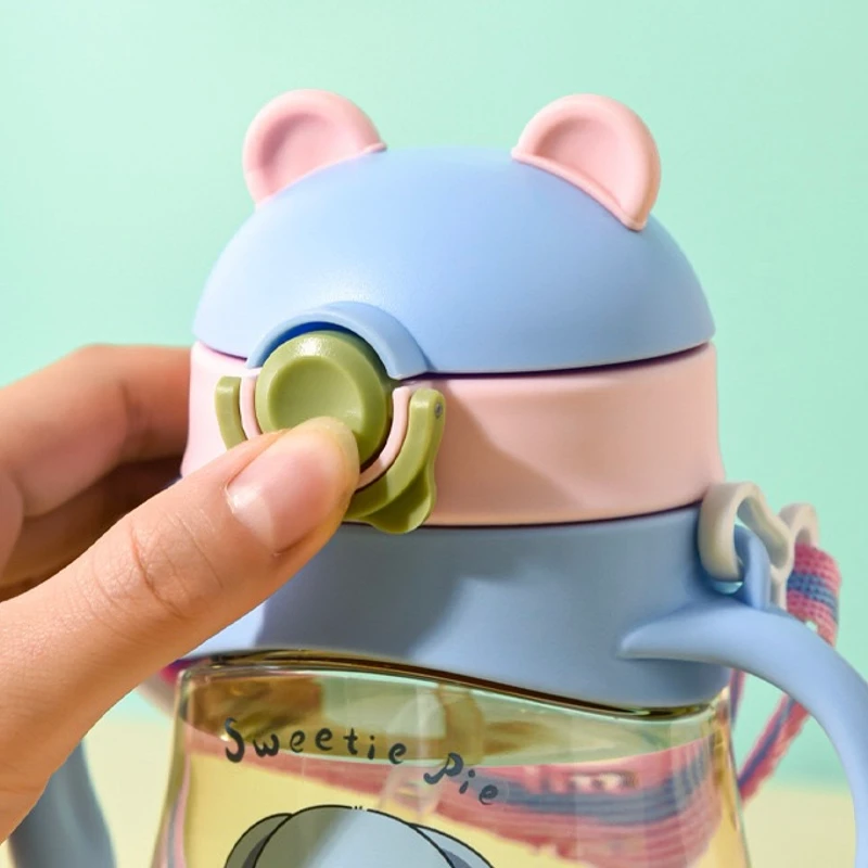 Baby Learning Sippy Cup | 410ml Straw Cup for Milk & Water with Handle and Strap - Image 7