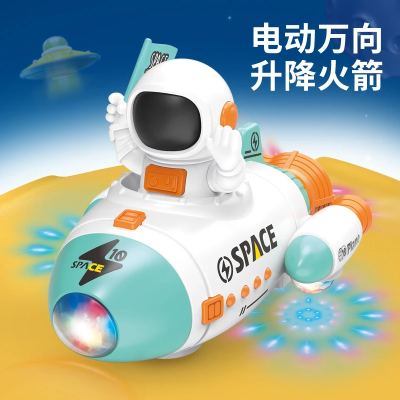 360° Rotating Electric Rocket Toy for Kids