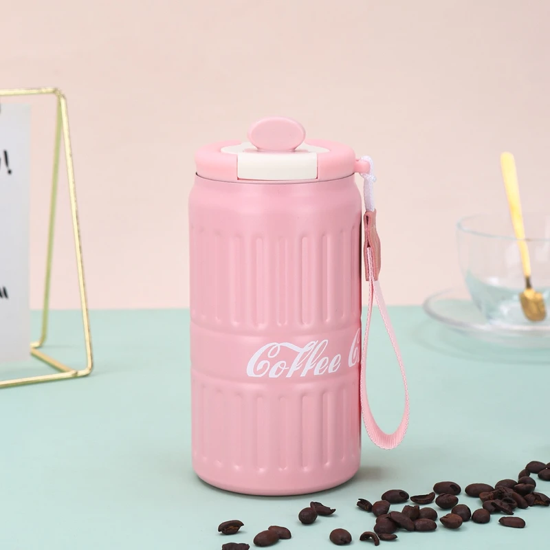 Coca-Cola Stainless Steel Thermal Coffee Cup – 316 Steel, Anti-Slip, Portable with Handle Strap, Outdoor Travel Mug - Image 6