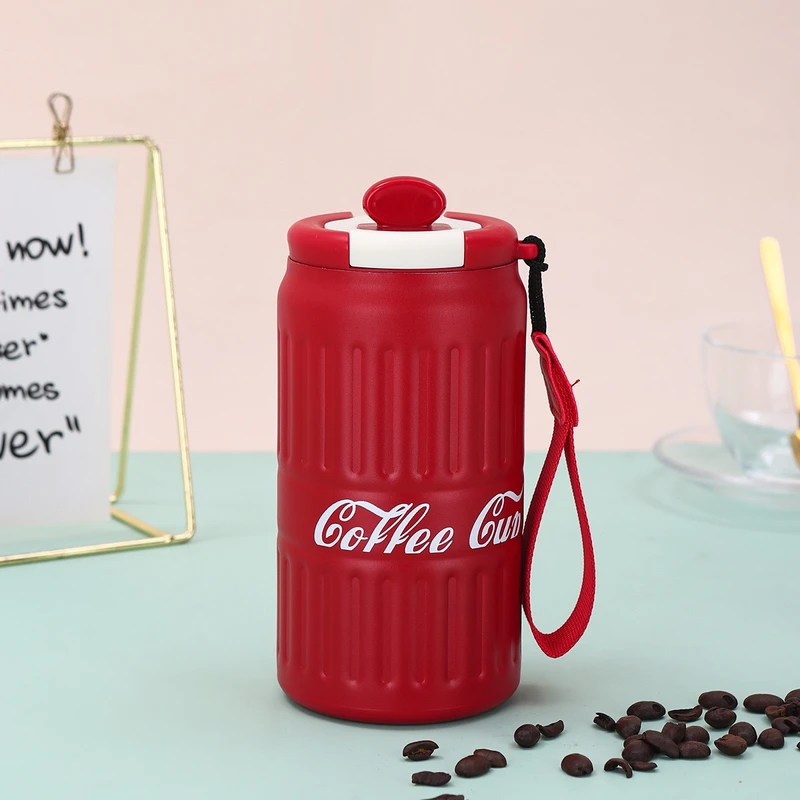 Coca-Cola Stainless Steel Thermal Coffee Cup – 316 Steel, Anti-Slip, Portable with Handle Strap, Outdoor Travel Mug - Image 10