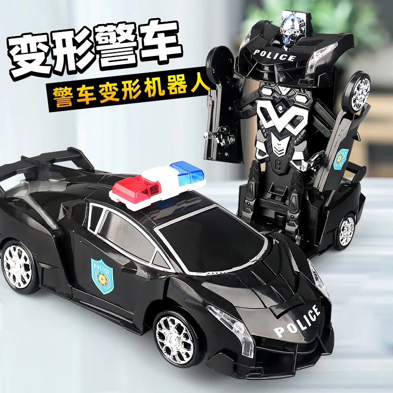 Electric Transforming Police Car Toy - Image 4