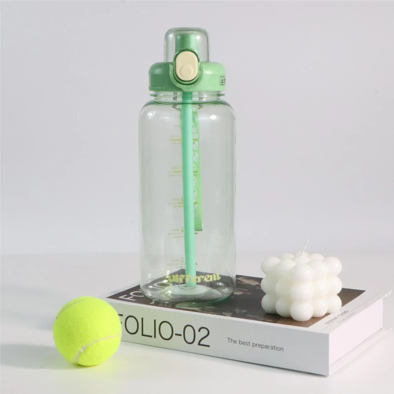 1.5Littrr Portable Outdoor Sports Water Bottle with Straw - Image 3
