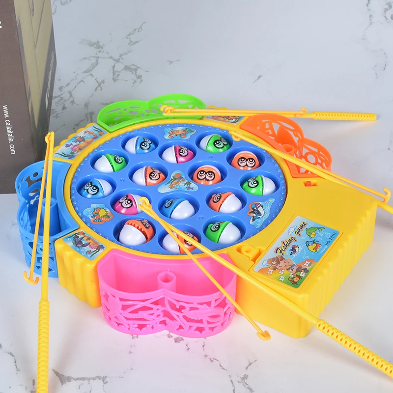 Electric Musical Rotating Fishing Game Set for Kids