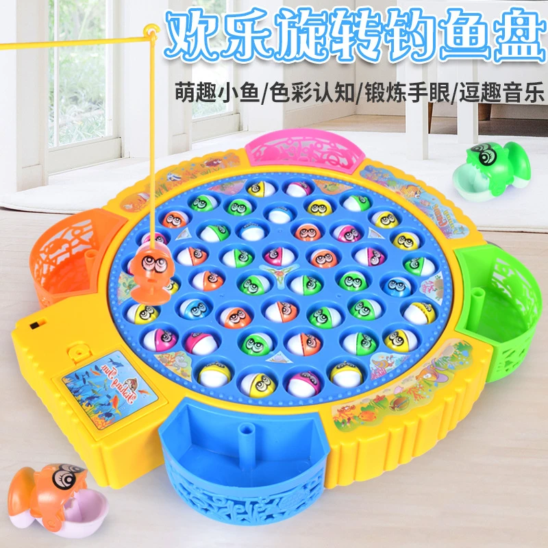 Electric Musical Rotating Fishing Game Set for Kids