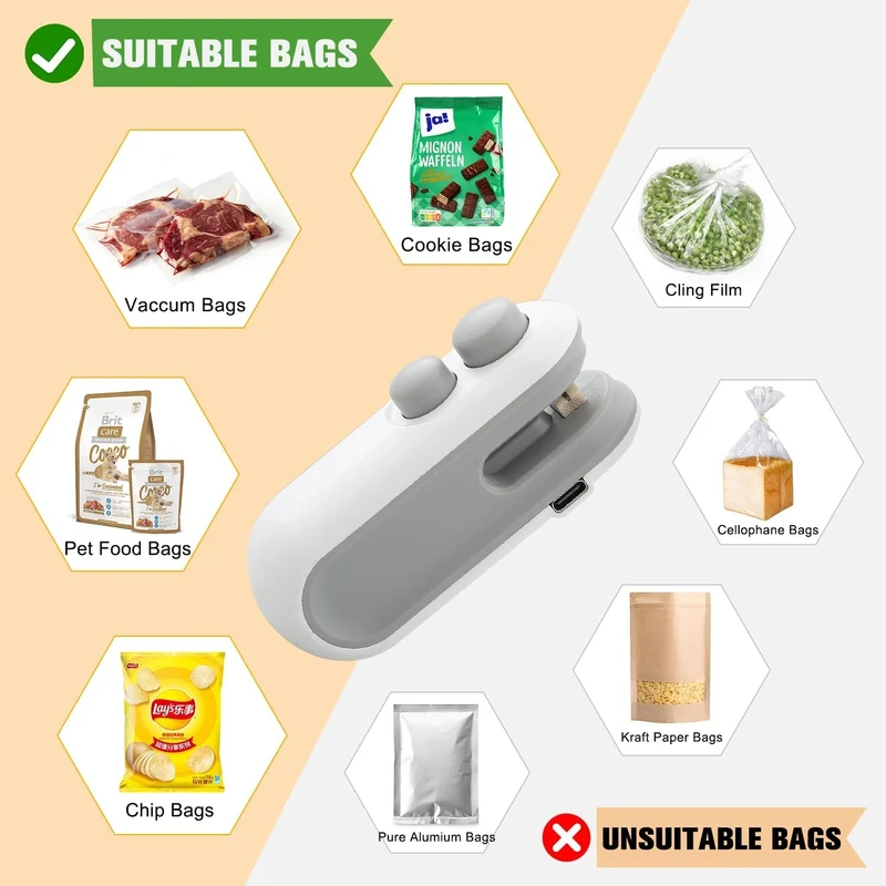 Mini Bag Sealer 2 in 1 USB Rechargeable - Image 4