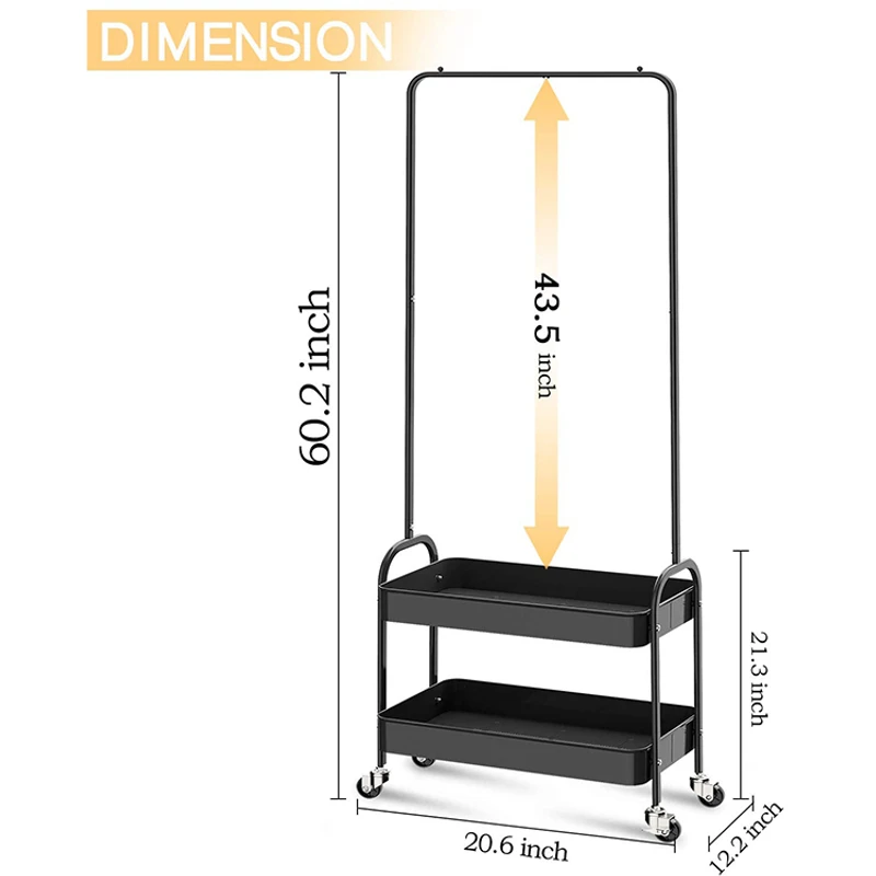 Clothing Rack with 2 Tier Metal - Image 3