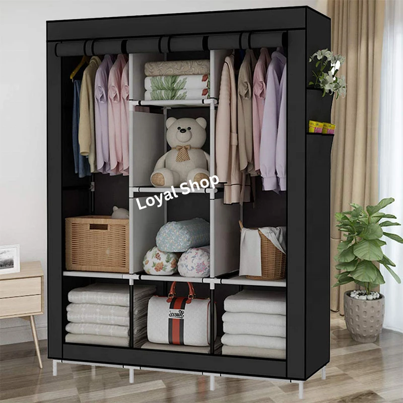 Cloth & storage wardrobe for Home And office (Black)
