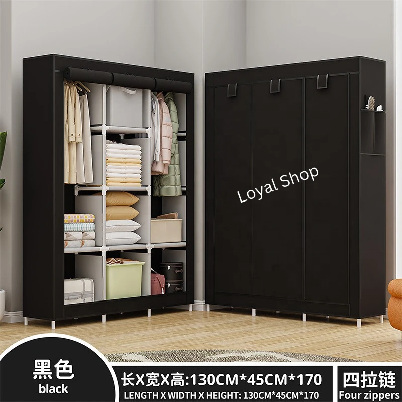 Cloth & storage wardrobe for Home And office (Black)