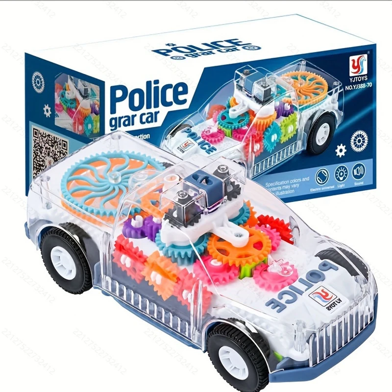 Electric Toy Car Transparent Gear With Lights Music Car