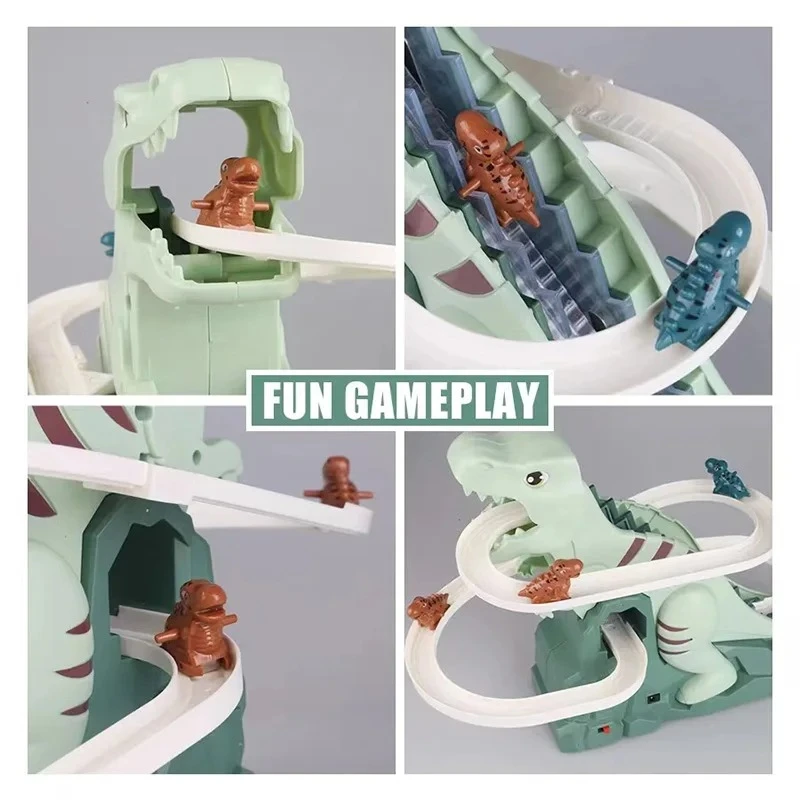 Dinosaur Chasing Race Track Slide Game with Light & Music - Image 3
