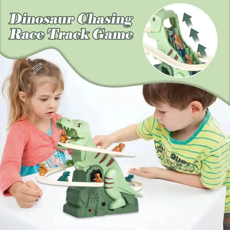 Dinosaur Chasing Race Track Slide Game with Light & Music - Image 4