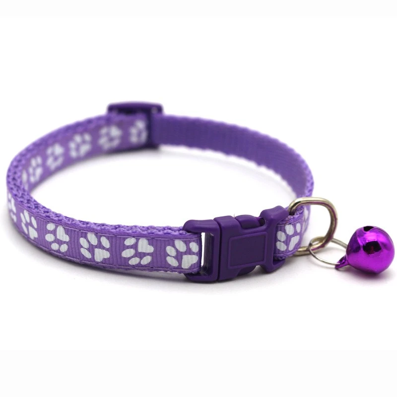 Cute Cat Bell Collar For Cats Dog Collar Teddy Bomei Dog Cartoon Funny Footprint Collars Leads Pet Cat Accessories Animal Goods - Image 3