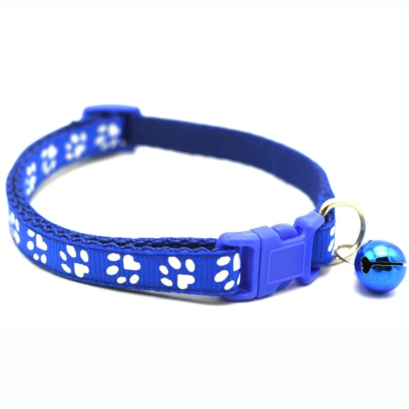 Cute Cat Bell Collar For Cats Dog Collar Teddy Bomei Dog Cartoon Funny Footprint Collars Leads Pet Cat Accessories Animal Goods - Image 6