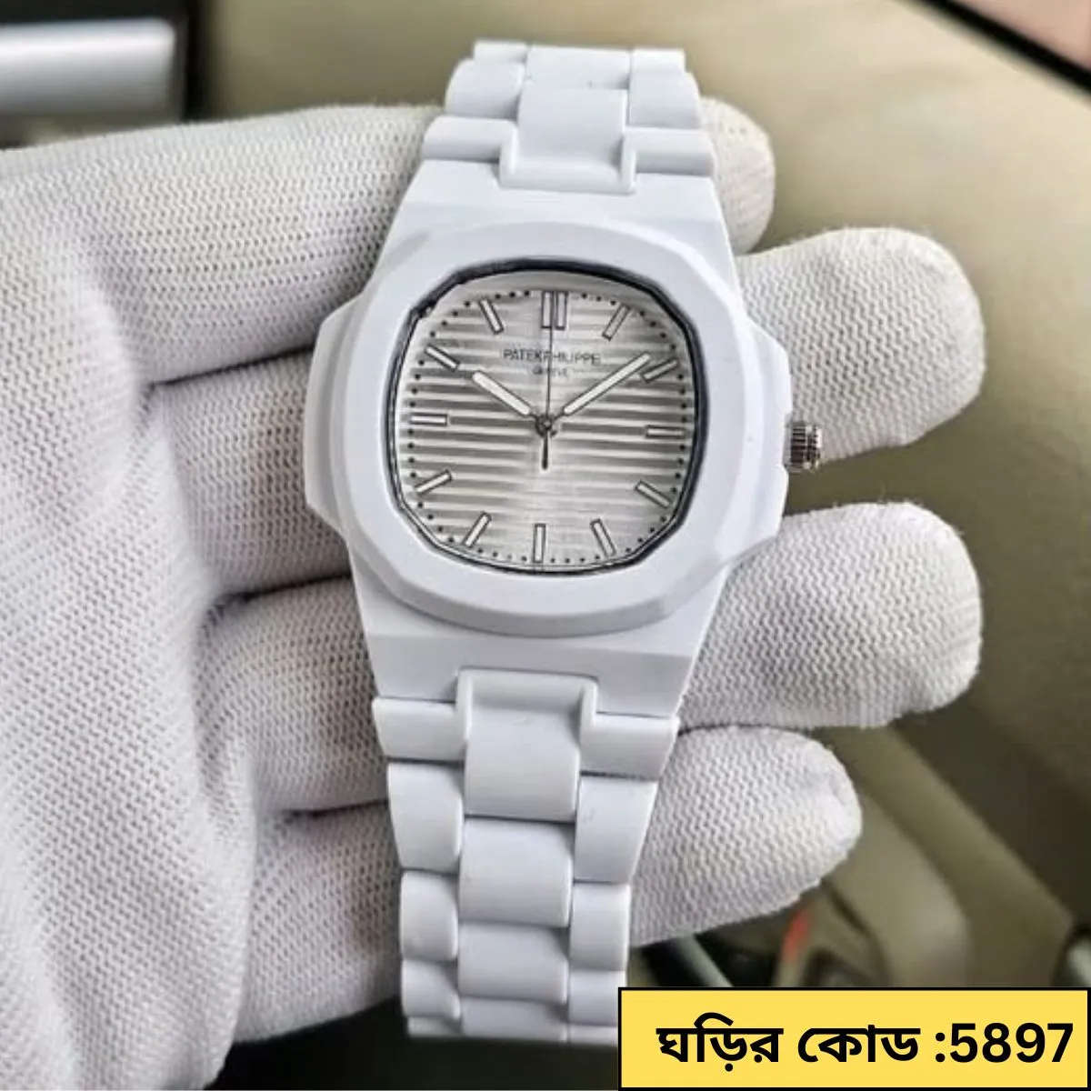 ROMAN WATCH MODEL 9090 FULL WHITE  COLOUR WATCH FOR MAN