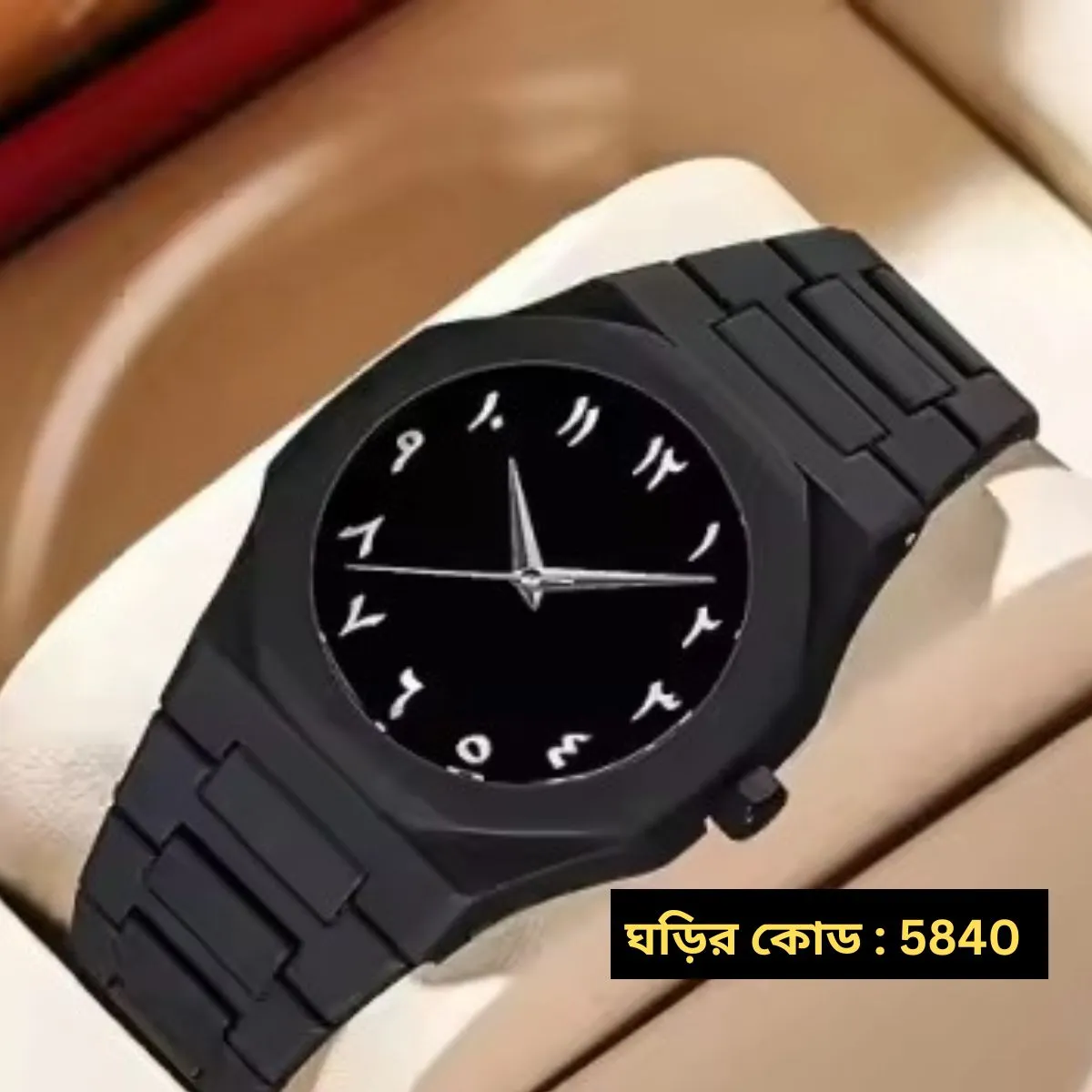 Arabic Plastic Carbon Fiber body Watch Full Black Colour Dial Stone White Arabic এক পিস ব্যাটারি ফ্রি