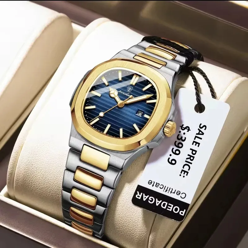 Poedagar Watch Model 613 Toton ar Dial Blue Colour Watch For Man এক পিস ব্যাটারি ফ্রি।
