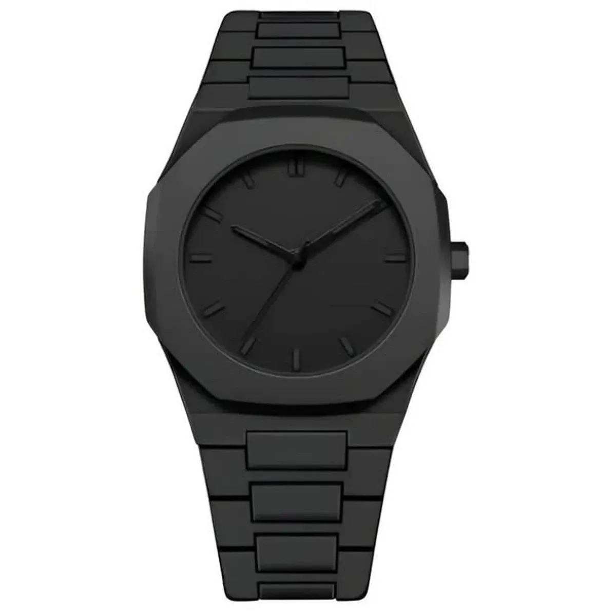 Roman Plastic Carbon Fiber body Watch Full Black Colour Roman Watch - Image 3