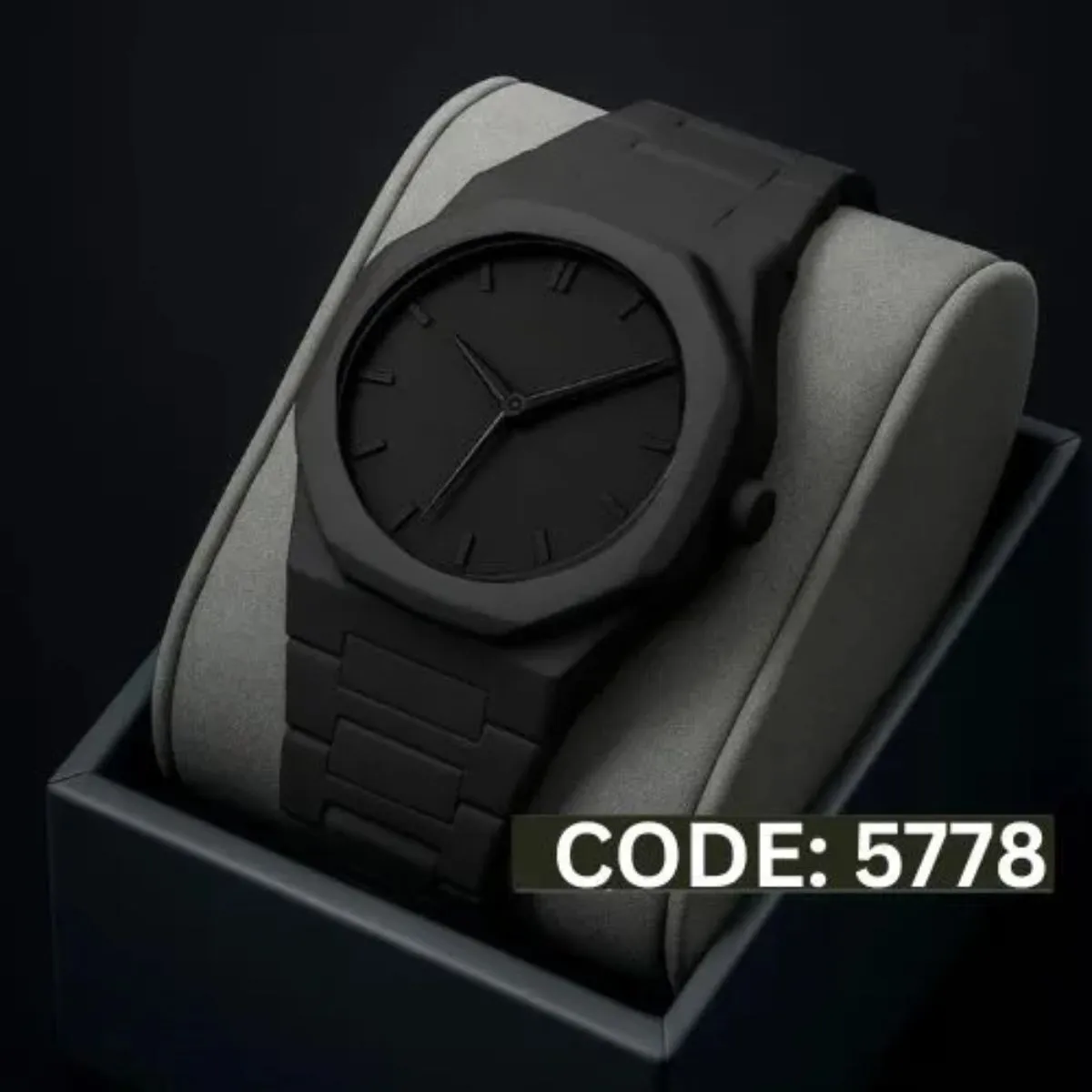 Roman Plastic Carbon Fiber body Watch Full Black Colour Roman Watch