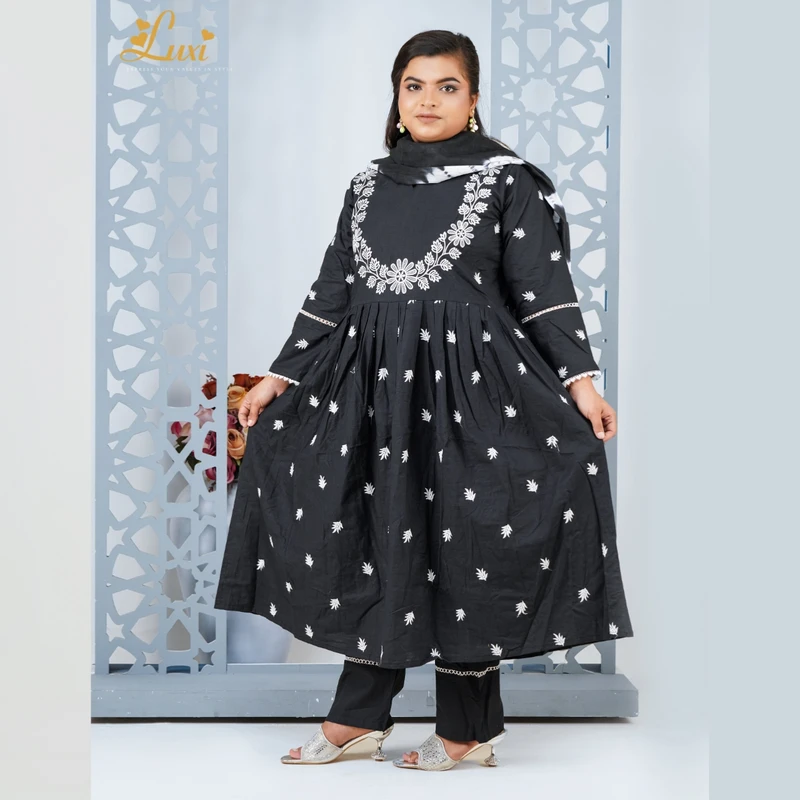 Gown Three Piece ( cotton)