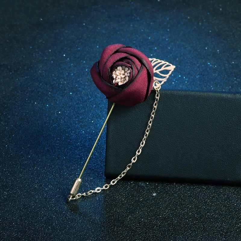 Tiny Rose Floral Lapel Pin With Metal Flower. FLP-16 - Image 7