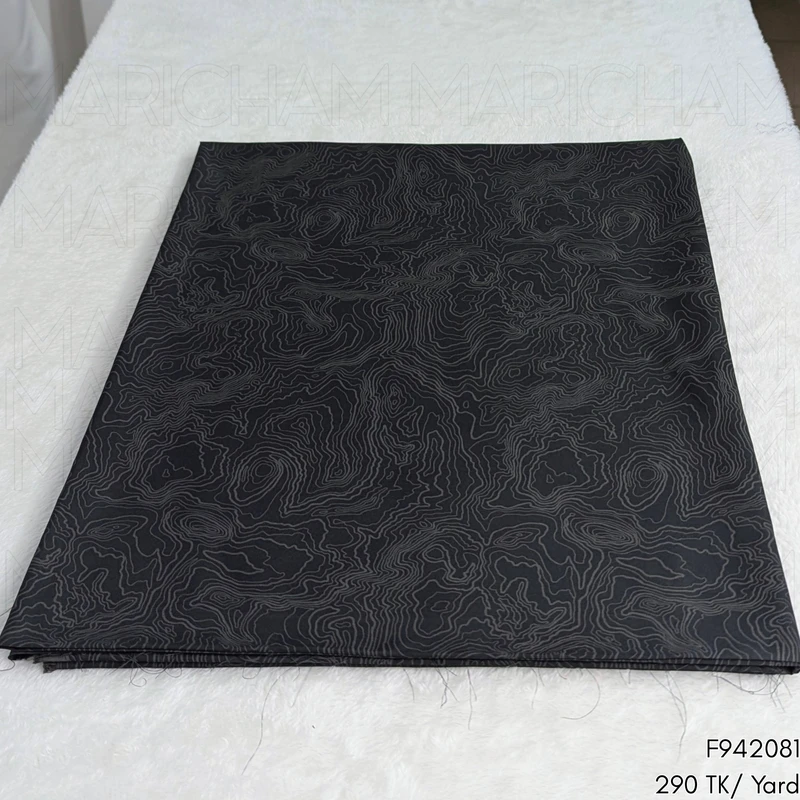 Black-Grey Topography Design Stretchable Fabric F942081