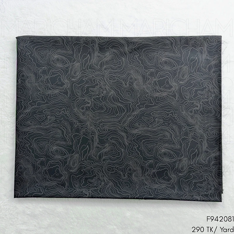 Black-Grey Topography Design Stretchable Fabric F942081 - Image 3
