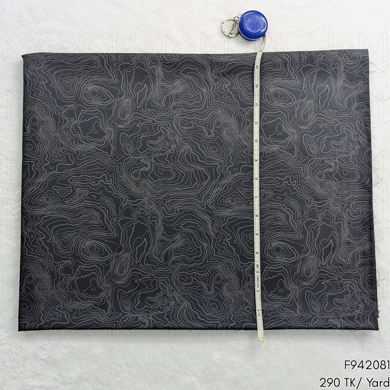 Black-Grey Topography Design Stretchable Fabric F942081 - Image 4