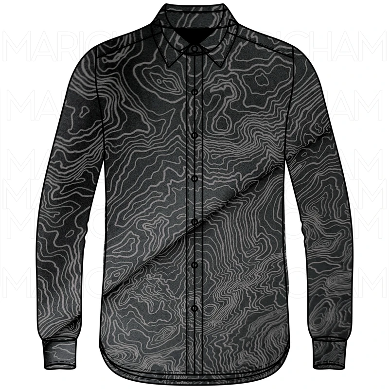 Black-Grey Topography Design Stretchable Fabric F942081 - Image 5