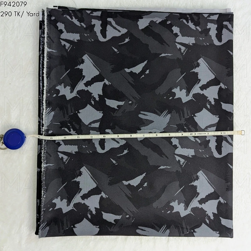 Black-Grey Camouflage Design Stretchable Fabric F942079 - Image 4