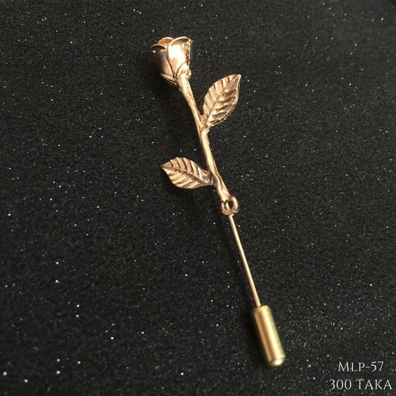Golden Rose Flower Metal Lapel Pin. MLP-57