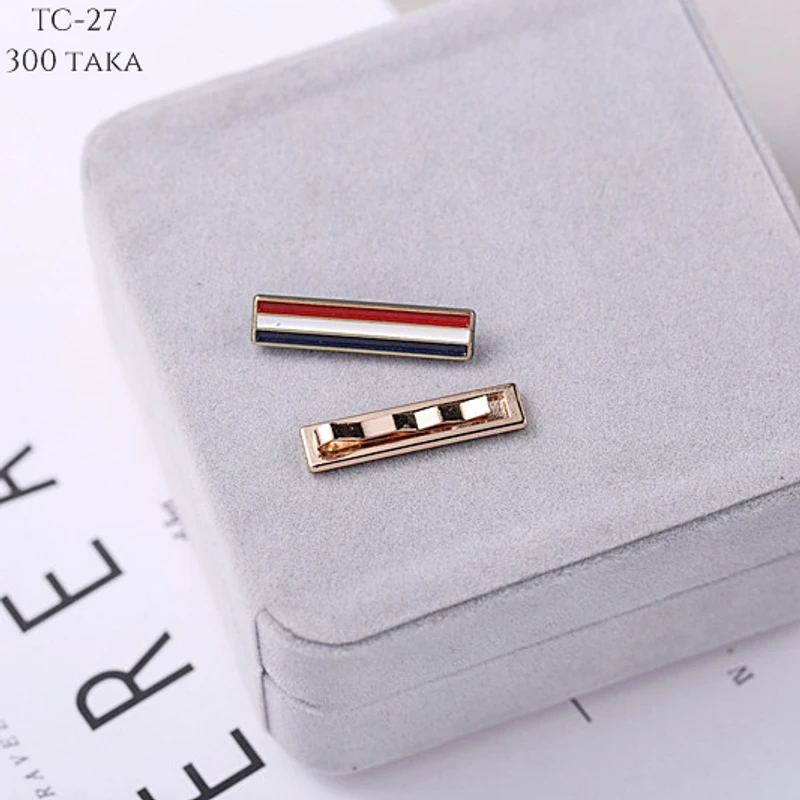Black-Red-White-Golden Tie Clip. TC-20