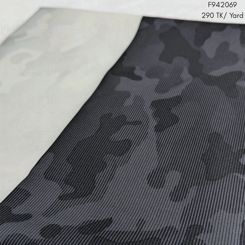 Double Color Camouflage With Stripe Design Stretchable Fabric F942069