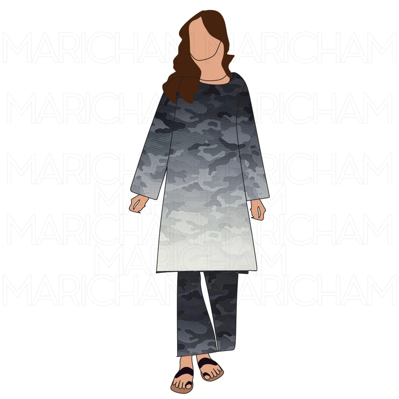 Double Color Camouflage With Stripe Design Stretchable Fabric F942069 - Image 8