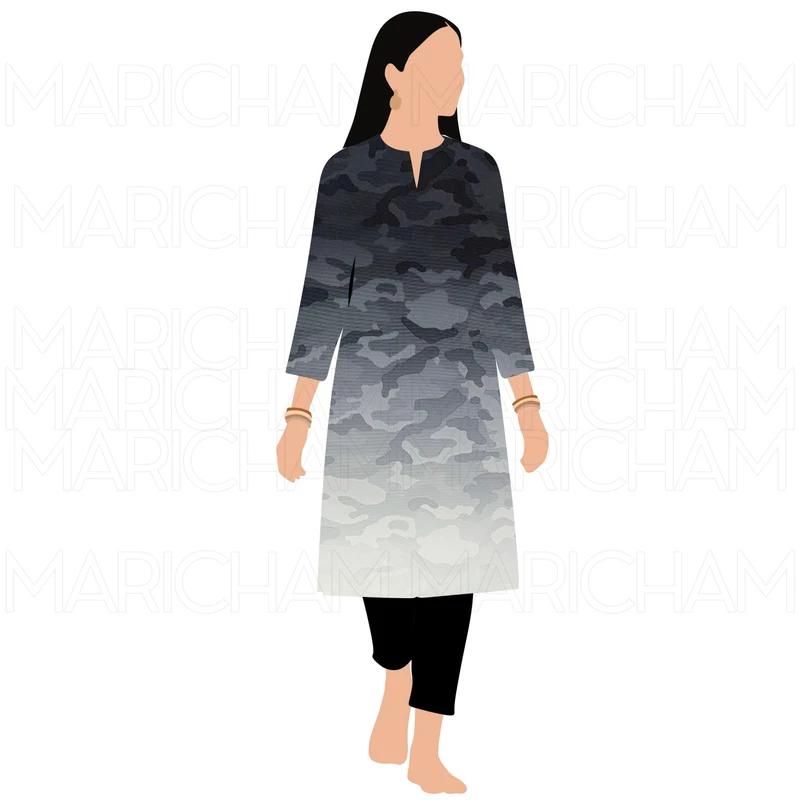 Double Color Camouflage With Stripe Design Stretchable Fabric F942069 - Image 9