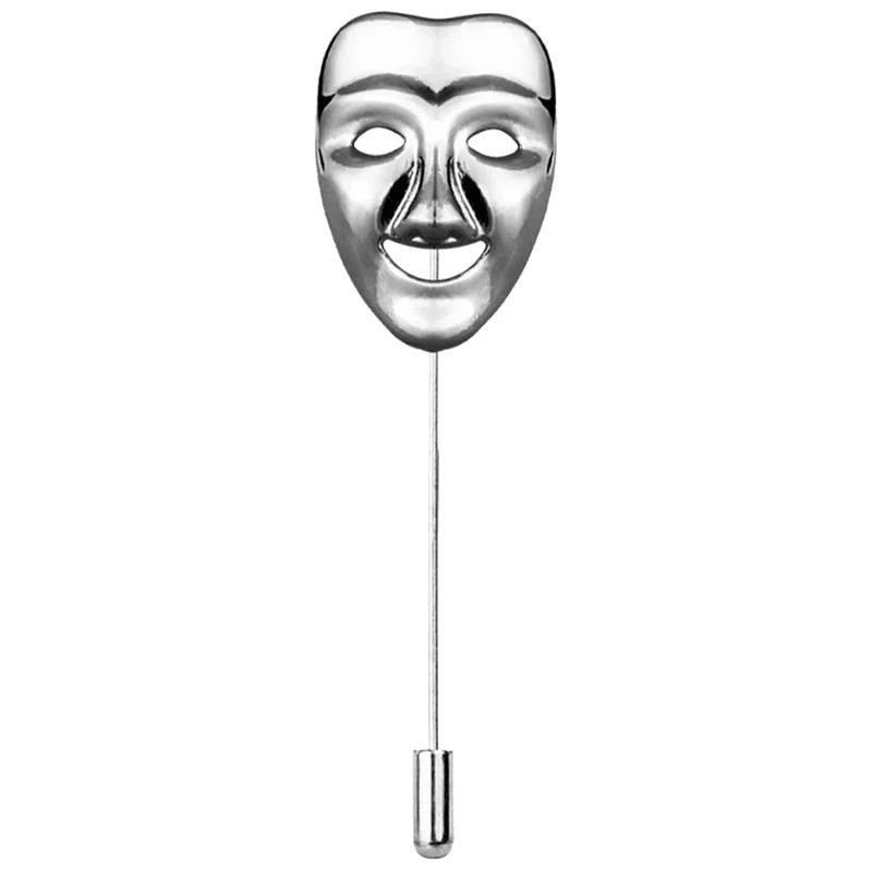 Golden & Silver Anonymous Mask Metal Lapel Pin MLP-7