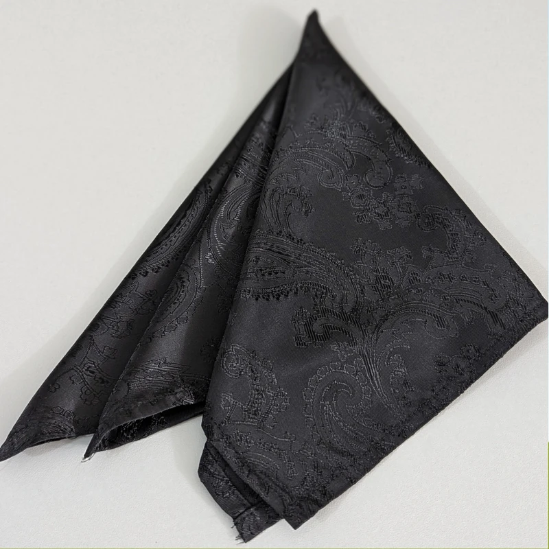Black Paisley 13x13 Pocket Square. PS-13055