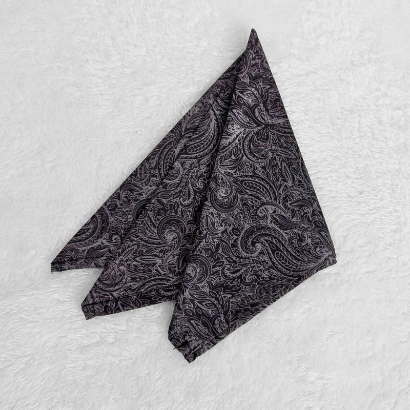 Black Paisley 13x13 Pocket Square. PS-13065