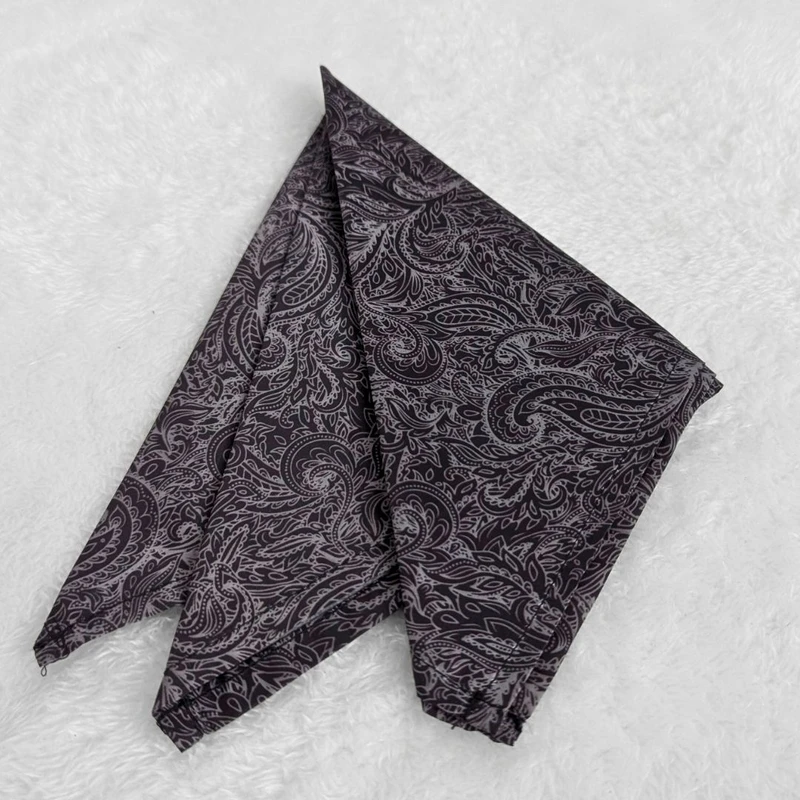 Black Paisley 13x13 Pocket Square. PS-13065
